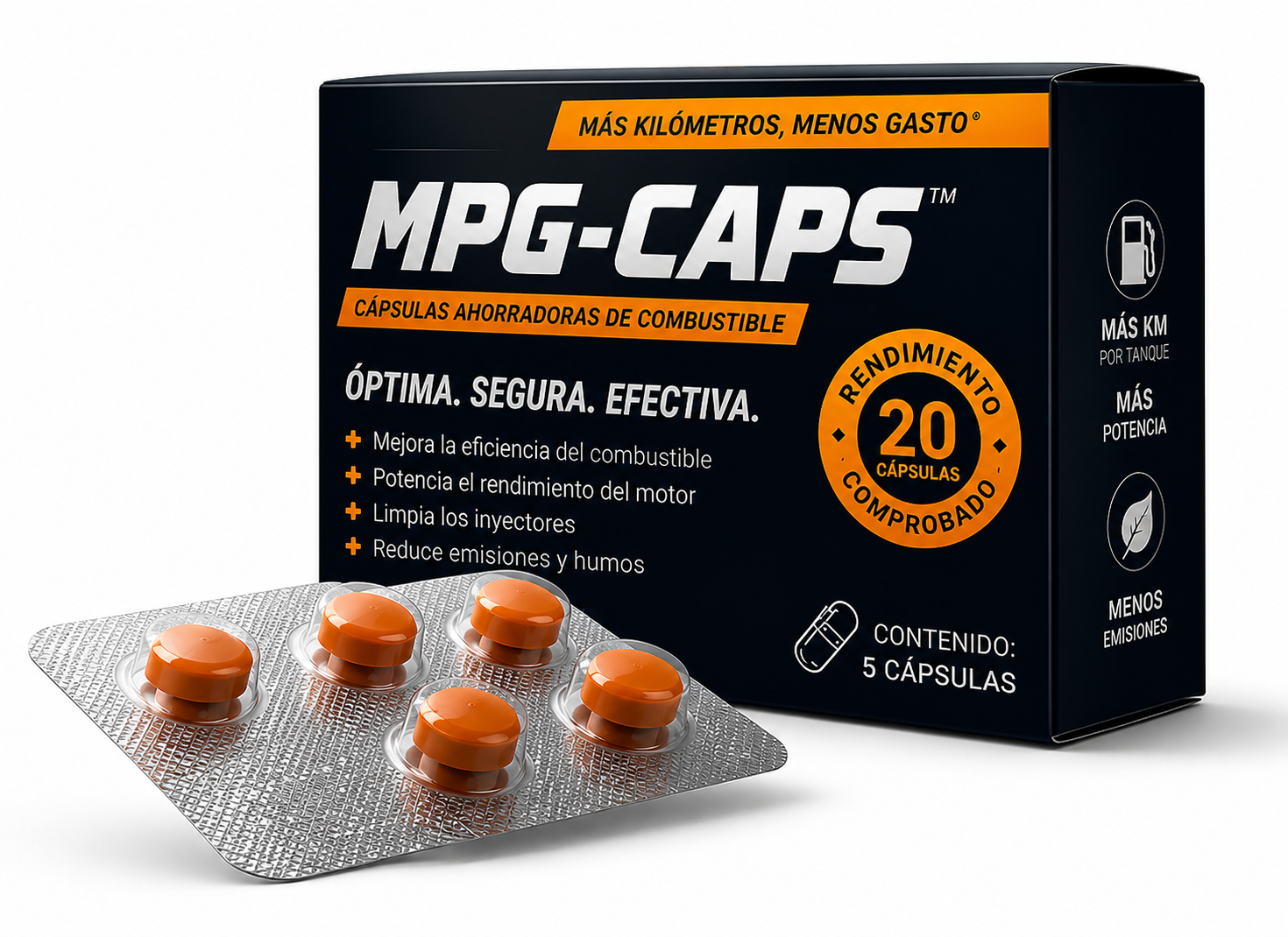 MPG-CAPS™ | Ahorra Más Combustible y Potencia tu Motor