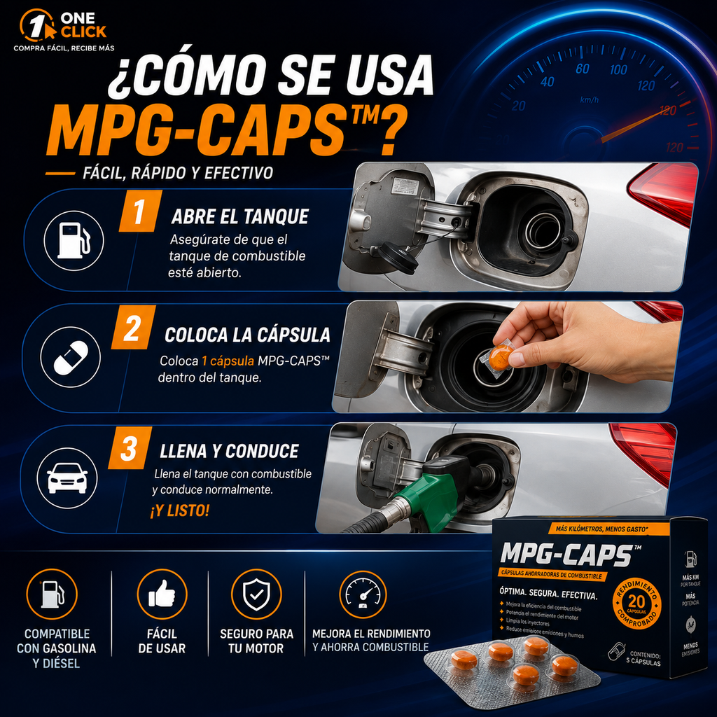 MPG-CAPS™ | Ahorra Más Combustible y Potencia tu Motor